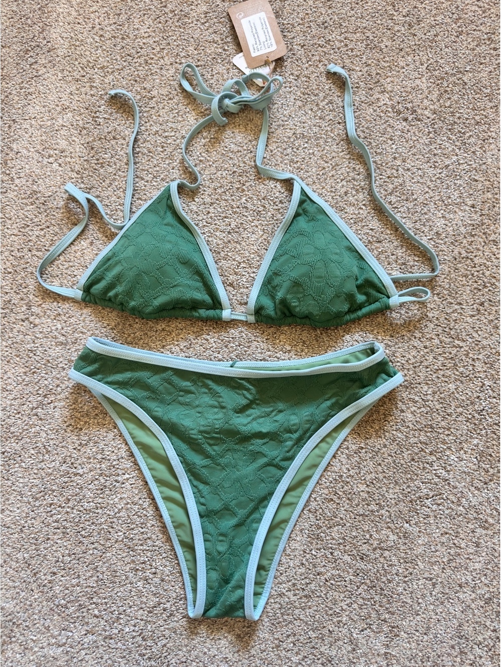 Berlook- Medium Green Floral Textures Swimsuit/Bikini